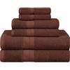 Superior - Set di Asciugamani assorbenti/Morbidi in Rayon di bambù e Cotone, 6 Pezzi, Cacao