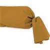 Soleil d'ocre, Federa per guanciale cilindrico in cotone 57 fili 45x205 cm UNI senape, di Soleil d'ocre
