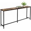 Relaxdays Tavolino Relaxdays, HxLxP: 80,5 x 160 x 20 cm, tavolino Industriale, Ingresso e Soggiorno, Metallo e MDF, Marrone/Nero