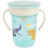 Miniland - Tazza Antigoccia per l'Apprendimento 360º, con Manici e Coperchio, Lavabile in Lavastoviglie, Senza BPA, 270ml (Jurassic)