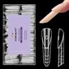 TOROKOM 3D Space French Dual Nail Forms, 150 Pezzi, 15 Misure, Punta | Forme per Estensione Unghie French, Forme Riutilizzabili per Poly Gel, Builder Gel, Nail Extension DIY e Uso Professionale