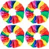 Bremorou Pride - 4 accessori per capelli arcobaleno, anelli per capelli, cravatte ed elastici per donne e ragazze