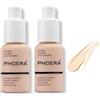 Phoera Aquapurity Phoera® - Fondotinta a copertura completa, morbido, opaco, per il controllo degli oli, 30 ml, crema liscia e a lunga durata (2 pezzi 101 porcellana)