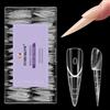 TOROKOM 3D Space French Dual Nail Forms, 150 Pezzi, 15 Misure, Lungo Punta | Forme per Estensione Unghie French, Forme Riutilizzabili per Poly Gel, Builder Gel, Nail Extension DIY e Uso Professionale