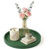 BLESWIN Vassoi decorativi Vassoio da 23 cm per piano di lavoro, rotondo in silicone decorativo per mobili, vassoio per cosmetici e gioielli, per flaconi di lozione, profumi, gioielli (verde)