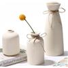 Zaxiva Set di 3 Vaso in Ceramica Beige, Soprammobili Moderni Nordico Moderno e Minimalista per l'arredamento Della Casa, Fiori Secchi Decorativi per Vaso Design Casa, Centrotavola Decorativo da Tavolo
