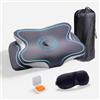 Omtofo Cuscino Ergonomico Cervicale in Memory Foam, Cuscino Cervicale per Dormire Con Federa Lavabile in Seta Rinfrescante, Per Chi Dorme su un Fianco, Sulla Schiena e a Pancia in Giù