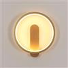 Goeco Applique da Parete Interno 15W, Lampada da Parete a LED Rotonda, Bianco Caldo 3000K Lampada a Muro Moderno per Camera da letto, Soggiorno, Corridoio,Scale, Colore del Legno Dia.22CM