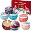 Bszatan Set Regalo di 6 Candele Profumate Natalizie, Candele in Cera di Soia Naturale con Oli Essenziali, Idee Regalo per Donne, Compleanni, Matrimoni, Natale, Yoga e Bagno