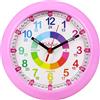 Mularoka Orologio da parete con dinosauri colorati, 30,5 cm, silenzioso, senza ticchettio, funzionamento a batteria, orologio rotondo moderno per