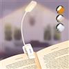 Gritin 9 LED Luce per Lettura Libri a Letto con Clip, Ricaricabile Lampada Luce da Lettura per Libro, 3 Temperatura Colore & Regolazione Continua, Ideale per Lampada Libro per Notturna-Bianca
