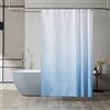 Furlinic Tenda Doccia Antimuffa Tessuto Azzurro Gradiente Impermeabile Lavabile Piccola Tende Doccia Design Poliestere con 10 Ganci Tenda Doccia 150x180cm