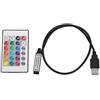 Dioche 5-24V 24 Tasti RGB LED Strip Remote Controller Wireless USB 6A Lamp Effect Controller IR, per Lampade con LED Come Sorgente Luminosa(Lunghezza Cavo 0,5 Metri)