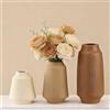 JXCBXJ Set di 3 Vaso in Ceramica,Vaso Deco Estetico Neutro Boho Scandinavo Vasi di Fiori Decorazione, arredamento moderno della fattoria,per soggiorno,tavolo,scaffale,ingresso (Marrone Kaki Beige)