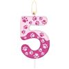 mciskin rosa zampa di can compleanno Candele, ragazzi ragazze 5° compleanno decorazioni,candele rosa numero 5 per torta, candele con impronta di zampa di per decorazioni di festa di compleanno