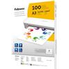 Fellowes Pouches per plastificazione A3 lucide - Confezione da 100 fogli resistenti per poster, avvisi e documenti - Uso casa, scuola o ufficio - Compatibili con tutte le plastificatrici