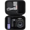 Supmay custodia di trasporto dura per foto camera digitale Kodak PIXPRO AZ405 / AZ528 / AZ425 / AZ255 / AZ401, Borsa di viaggio con tasca in rete per batteria, Cavo USB, Nero