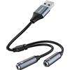 ANDAPA Scheda audio USB, scheda audio esterna con connettore per cuffie e microfono da 3,5 mm, compatibile con computer desktop e portatili Windows, Mac e Linux, nonché con PS5.