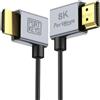 Portkeys 8K Cavi HDMI Set da 2, Ultra-sottili 2,5 mm, HDMI A-A, 8K@60Hz, 48Gbps, HDR, eARC, per monitor, fotocamere, PS5, Xbox, PC, (1m e 30cm Set da 2)