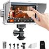 VILTROX DC-V1 Monitor da campo per fotocamera touchscreen, Monitor per fotocamera DSLR da 5,5 pollici con paraluce e batteria, 3D LUT HDR 4K HDMI in/out 1920x1080 IPS Focus Assist Video Monitor
