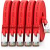1aTTack.de Cavo di rete piatto Cat.7 Gigabit Ethernet Lan (RJ45), 10Gbit/s, compatibile con Cat.5 -Cat.5e - Cat.6 Rosso / 5 pz 3 m