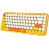 Hoopond Tastiera Bluetooth wireless, simpatica tastiera compatta Mini a 84 tasti, tecnologia di connessione Bluetooth wireless a 2,4 GHz, retro keycap rotondo ABS, pannello opaco, design ergonomico(Giallo)
