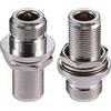 Vecys 2 Pezzi Adattatore Cavo Coassiale Passaparete Tipo N Femmina a Tipo N Femmina 50 Ohm per Antenna WiFi Radio CB