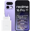 realme 16 Pro 5G Smartphone 8+256GB,Orchid Purple,MediaTek Dimensity 7300 Max,6.78 144Hz AMOLED,200MP OIS rear camera,50MP front selfie,6500mAh battery,80W ultra charge,NFC,eSIM,IP69