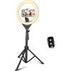 UBeesize Anello luminoso per selfie da 25,4 cm, con treppiede da 157,5 cm e telecomando Bluetooth per live streaming/trucco/video/fotografia