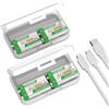 HUAENG Batteria ricaricabile da 9 V, 4 batterie al litio da 1200 mAh, 9 Volt, ad alta capacità, per rilevatori di fumo, microfono, allarmi, giocattoli, torce, ecc. con cavo di ricarica USB-C e scatola di
