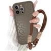 Coalbooliy Cover con Cordino per iPhone 13 Pro Max 6,7'', Silicone Morbido Custodia Aesthetic Leopardo Marrone Automne Mädchen Modello Disegni Collana Universale Fotocamera Protettiva Case, 01