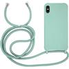 MyGadget Cover per iPhone XS Max - Custodia con Corda - Case con Cordino Opaca Antiurto con Laccio | Tracolla - Practical Stylish - Verde menta