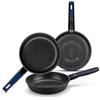 BRA Advanced | Set di 3 padelle antiaderenti in alluminio pressofuso, 20|24|28 cm, , rinforzate, prestazioni eccellenti e resistenza ai graffi, adatte all'induzione