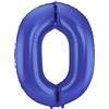 Folat 65920 Palloncino di Alluminio Numero Figura 0 Blu Metallizzato Opaco 86 cm - Decorazione Palloncino di Elio per Compleanno, Anniversario