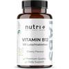 Nutri + nutri+ Vitamina B12 Compresse 500 µg (mcg) vegane + alto Dosaggio | Metilcobalamina attiva - 100 Pastiglie vegan - Scioglimento sublinguale - Gusto Ciliegia - Compresse da Sciogliere in Bocca