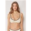 Calzedonia Balconcino Costume Bicolor Embroidery Bianco