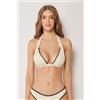 Calzedonia Triangolo Imbottito Costume Bicolor Embroidery Bianco