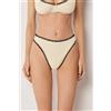 Calzedonia Brasiliana Alta Costume Bicolor Embroidery Bianco