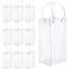 Dilireba 10 pezzi Champagne in PVC trasparente, Refrigeratori Per Bottiglie Trasparenti, Impacco di ghiaccio in PVC Champagne, Borsa Refrigerante Bottiglie con Manico (Aggiornamento senza perdite d'acqua)