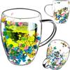 KADAX Bicchieri da caffè a doppia parete, 350 ml, 1 pezzo, bicchieri termici per tè e caffè, bicchieri da tè in vetro borosilicato, tazza da caffè con fiori secchi, tazza da tè (colorata)
