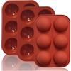 HUZNA Set di 3 Vassoi per Cioccolato,Stampo Semisfera in Silicone,Dolce Stampo Diametro 5 cm,per Pallina di Cioccolato, Torta, Gelatina, Budino, Mousse a Cupola