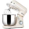 Kitchen in the box Impastatrice Planetaria, 3,5L Piccolo Planetaria Professionale, 10 Velocità Impastatrice Pizza con Uncino Impastatore, Mescolatore, Frusta Sbattitric(Bianco Crema)