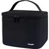 Gloppie Borsa Termica Portatile Borsa Frigo Pranzo Ufficio Isolata in Impermeabile PEVA Borsetta Porta Pranzo Lunch Bag per Lavoro Viaggio, 7.5L Nero a Nido d'ape