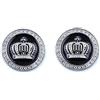 SgW Grande corona emblema auto distintivo decalcomania strass auto adesivi auto accessori esterni per auto SUV camion moto (argento nero)