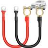 PORFOYO 2 Pezzi Cavo Batteria: Cavi di Collegamento Batteria, 50cm, 16 Mm², Cavo Batterias Rame, Cavi Inverter per Batterias con Occhielli per Moto, Camion, Solare, Camper, Marina(Rosso, Nero)