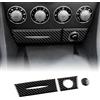 KUNGKIC Per Mercedes-Benz SLK 2004-2010 accessori in fibra di carbonio auto AC pannello di comando telaio vano inferiore adesivo parti auto regalo (A, nero)