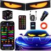 Towonshy LED Auto Occhi "Devil Eyes" - Display LED Programmabile USB per Parabrezza/Lunotto, Impermeabile, Ultrasottile e Flessibile, Pannello Matrix Dinamico Softscreen DIY, 2 Pezzi, 9,2 × 37,4 cm
