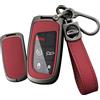 TECART Custodia intelligente per chiave auto, adatta per Fiat 500X Chrysler 300C Jeep Renegade Compass Grand Cherokee Dodge, in lega di zinco, Colore: rosso, 3-Taste