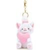 Disney Store Official Piccolo Peluche Portachiavi Minou con Cuore, gattina Bianca, Accessorio per Borse e Zaini, Gli Aristogatti, 13 cm, 3+