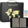 KOMABLEN 480 Tasche Raccoglitore Monete, 16 Pagine 35x35mm Porta Monete da Collezione, Raccoglitore da Collezione con Cerniera, Album Portamonete per Euro, Sterlina, Pence